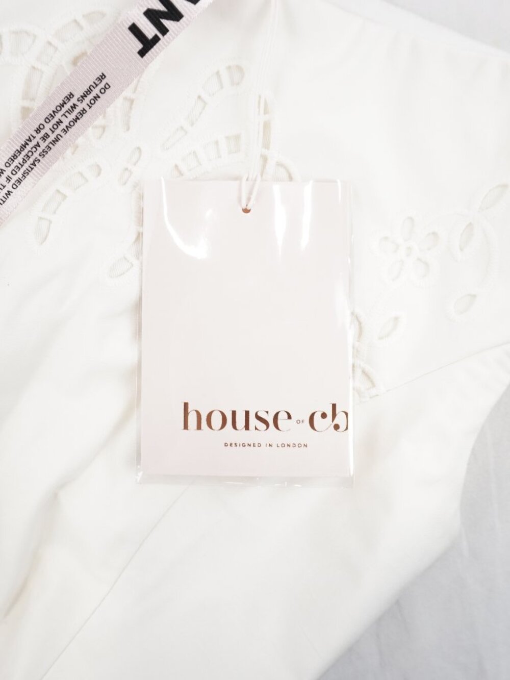 House of CB Lauren White Cotton Broderie Anglaise Boat-Neck Maxi Dress - Size XS - Picture 7 of 8